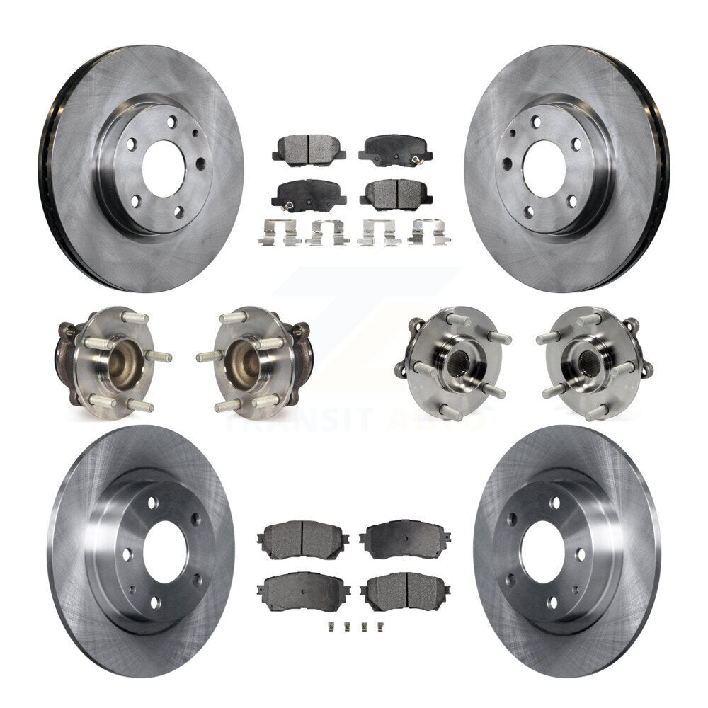 Hub Bearing Assembly Disc Brake Rotor And Pads Front Rear Kit (10Pc) For Mazda 6
