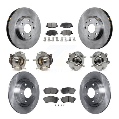 Hub Bearing Assembly Disc Brake Rotor And Pads Front Rear Kit (10Pc) For Mazda 6