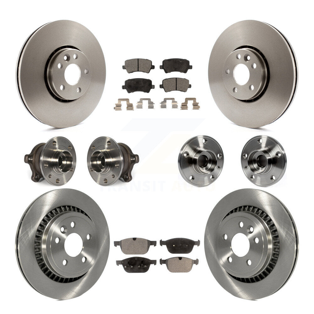 Hub Bearing Brake Rotor & Pad Front Rear Kit (10Pc) For 2010-2015 Volvo XC60 AWD