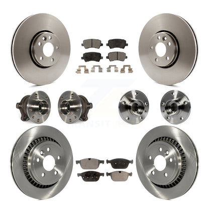 Hub Bearing Brake Rotor & Pad Front Rear Kit (10Pc) For 2010-2015 Volvo XC60 AWD