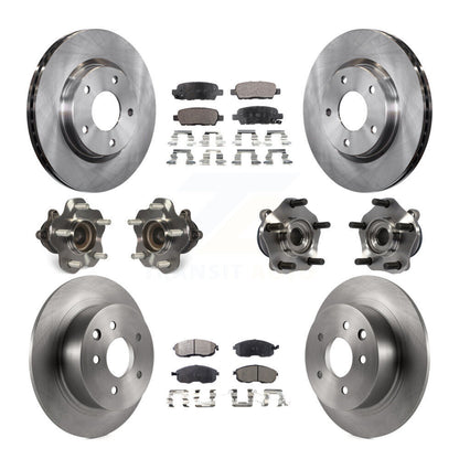 Hub Bearings Disc Brake Rotors And Pads Front Rear Kit (10Pc) For Nissan Sentra