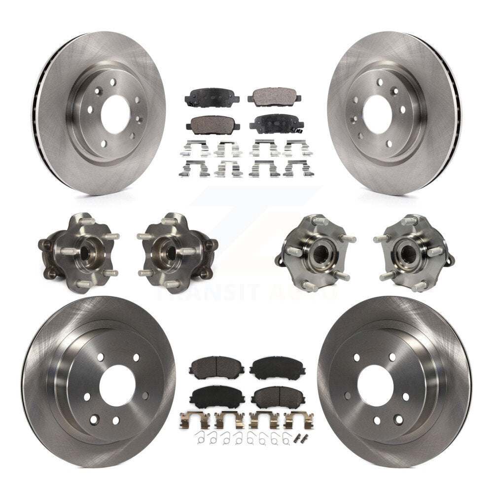 Hub Bearing Brake Rotor Pad Front Rear Kit (10Pc) For Nissan Rogue Sport Qashqai
