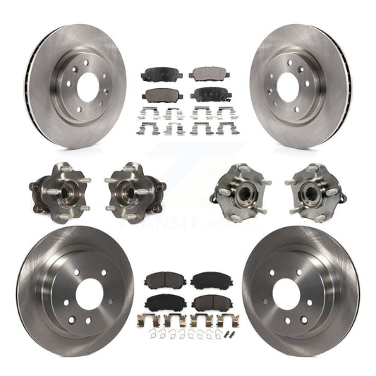 Hub Bearing Brake Rotor Pad Front Rear Kit (10Pc) For Nissan Rogue Sport Qashqai