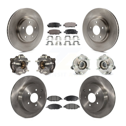 Hub Bearing Brake Rotor & Pad Front Rear Kit (10Pc) For Nissan Pathfinder Murano