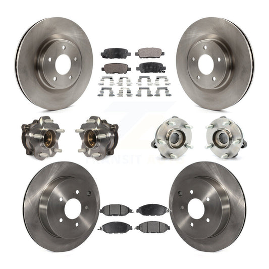 Hub Bearing Brake Rotor & Pad Front Rear Kit (10Pc) For Nissan Pathfinder Murano