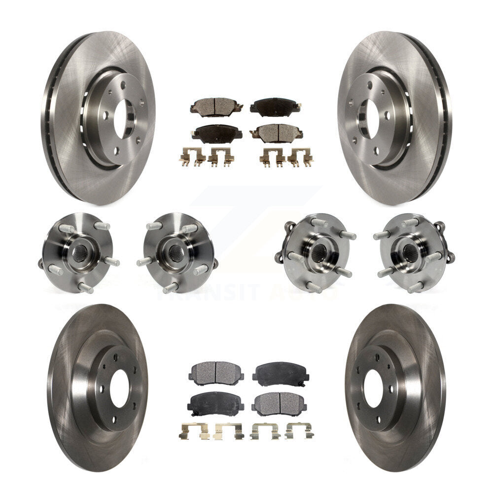 Hub Bearings Disc Brake Rotors And Pads Front Rear Kit (10Pc) For Mazda CX-5