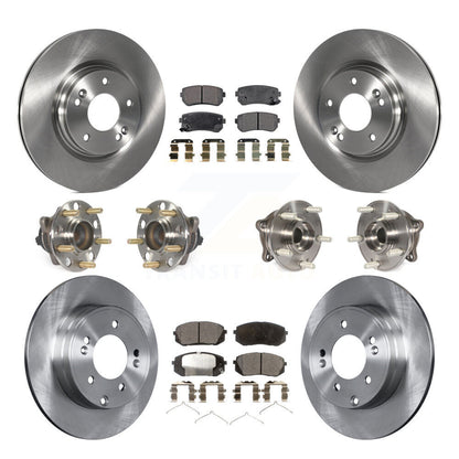 Hub Bearing Brake Rotor Pads Front Rear Kit (10Pc) For Hyundai Sonata GAS engine