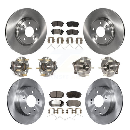 Hub Bearings Disc Brake Rotors And Pads Front Rear Kit (10Pc) For Kia Optima
