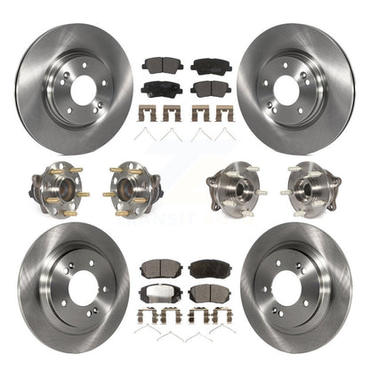 Hub Bearings Disc Brake Rotors And Pads Front Rear Kit (10Pc) For Kia Optima