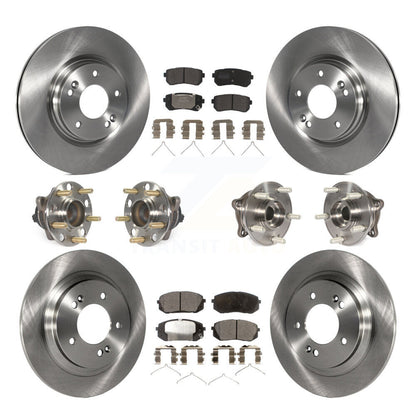Hub Bearings Disc Brake Rotors And Pads Front Rear Kit (10Pc) For Kia Optima