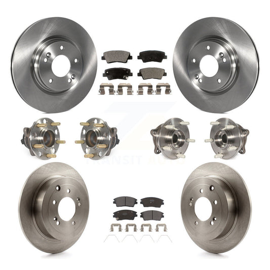 Hub Bearing Disc Brake Rotor & Pads Front Rear Kit (10Pc) For Hyundai Tucson Kia
