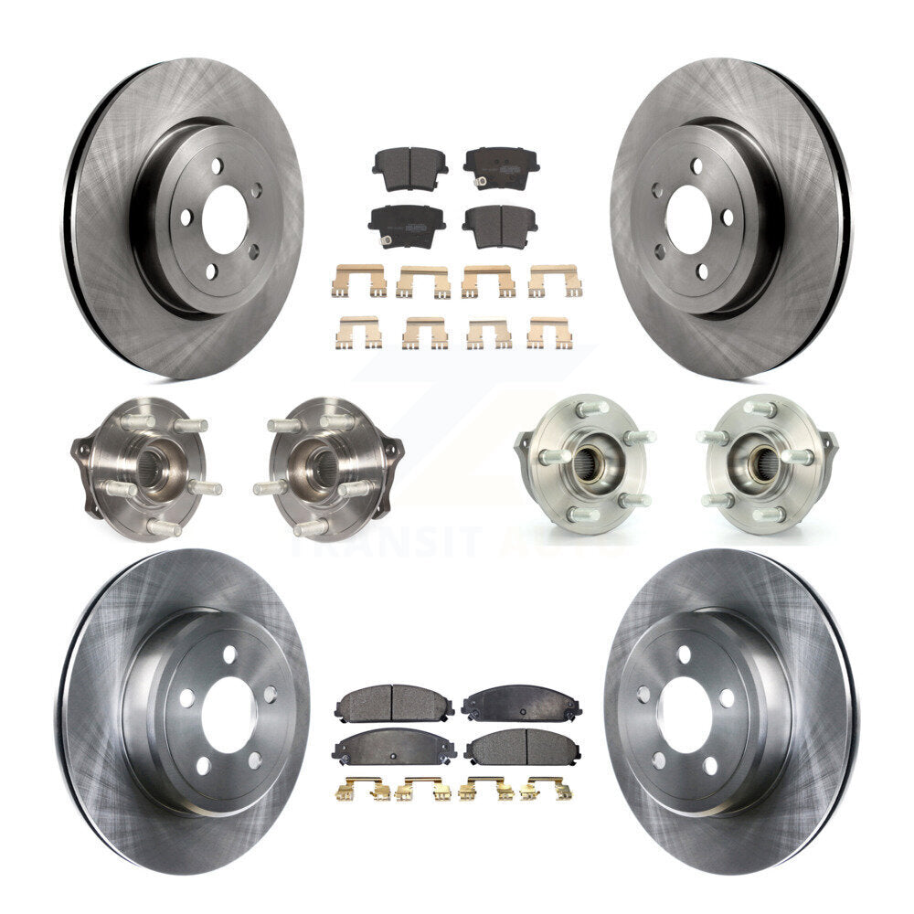 Hub Bearing Brake Rotor & Pad Front Rear Kit (10Pc) For Dodge Charger Challenger