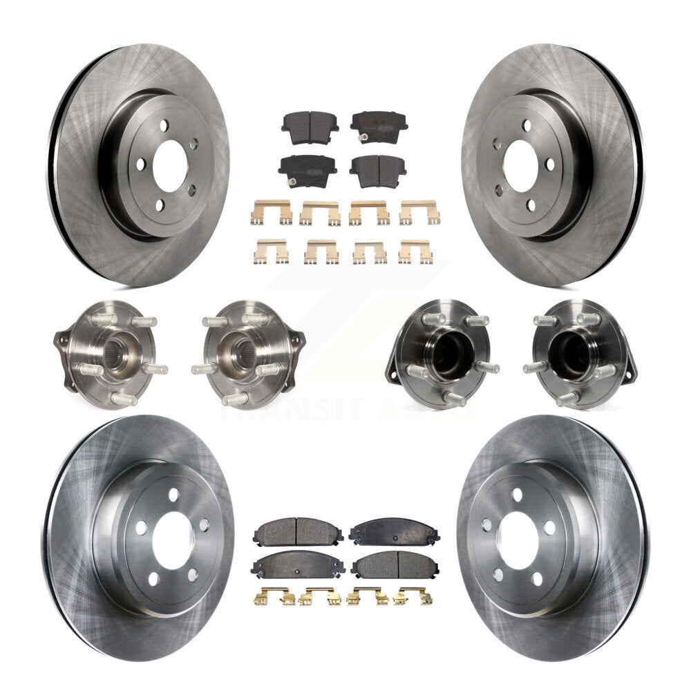 Hub Bearing Brake Rotor & Pad Front Rear Kit (10Pc) For Dodge Charger Challenger