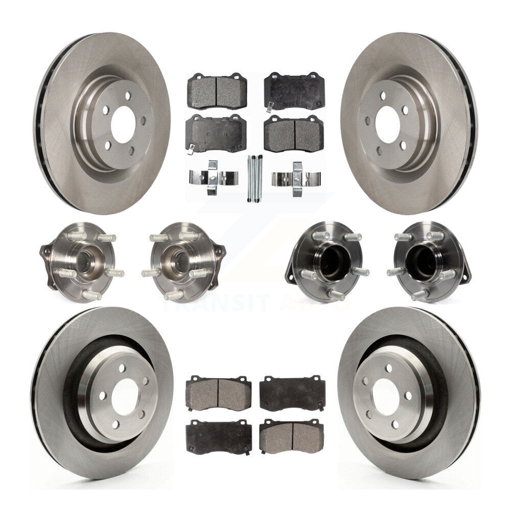 Hub Bearing Brake Rotor & Pad Front Rear Kit (10Pc) For Dodge Charger Challenger