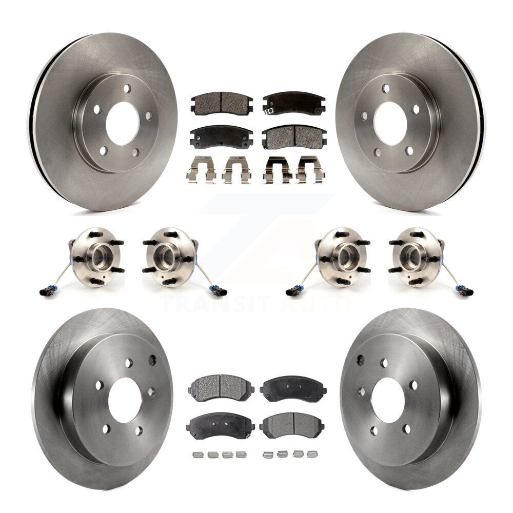 Hub Bearing Brake Rotor & Pad Front Rear Kit (10Pc) For Buick Rendezvous Pontiac