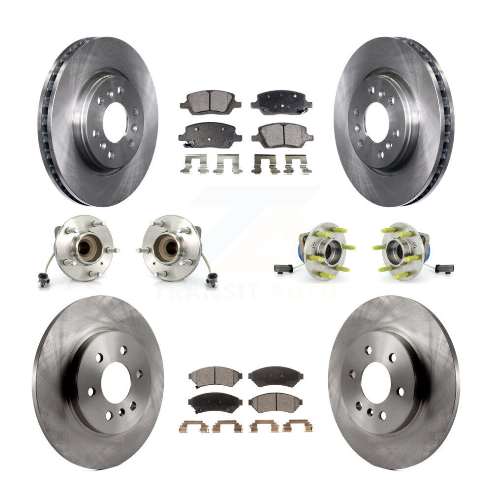Hub Bearing Brake Rotor Pad Front Rear Kit (10Pc) For Saturn Relay 3 Hole Flange