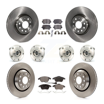 Hub Bearing Brake Rotor & Pad Front Rear Kit (10Pc) For Volkswagen Passat CC AWD