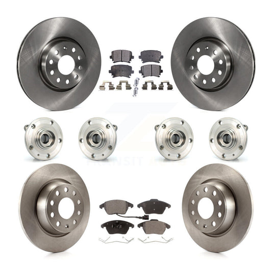 Hub Bearing Brake Rotor Pads Front Rear Kit (10Pc) For Volkswagen Passat Audi CC