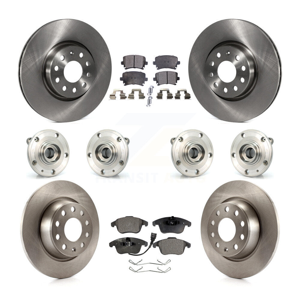 Hub Bearing Brake Rotor Pads Front Rear Kit (10Pc) For Volkswagen Tiguan Audi Q3