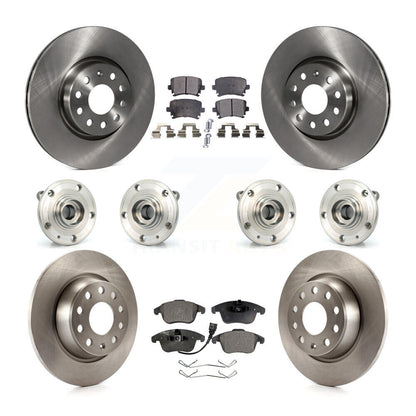 Hub Bearing Brake Rotor Pads Front Rear Kit (10Pc) For Volkswagen Tiguan Audi Q3