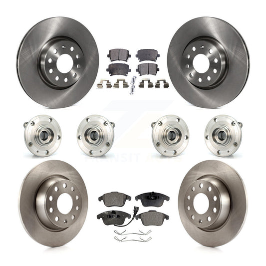 Hub Bearing Brake Rotor Pads Front Rear Kit (10Pc) For Volkswagen Tiguan Audi Q3
