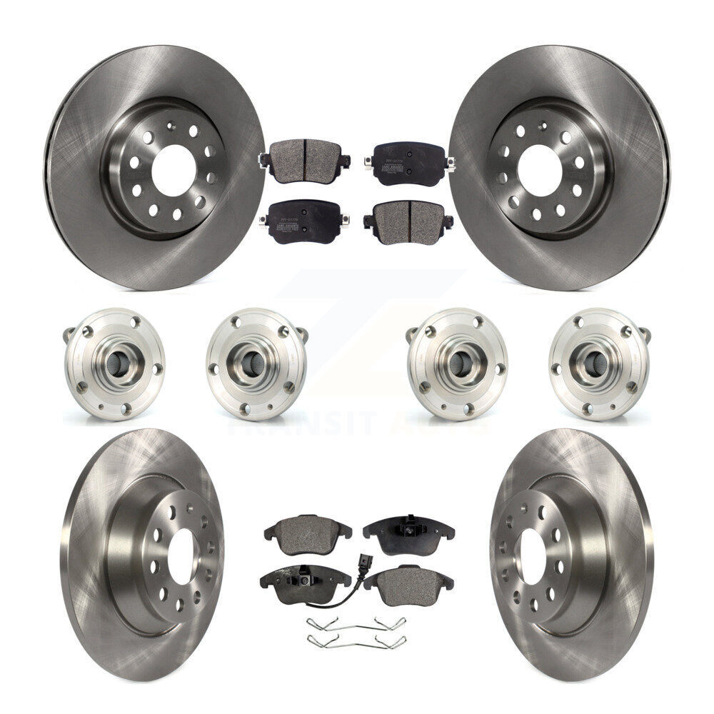 Hub Bearing Disc Brake Rotors And Pads Front Rear Kit (10Pc) For Audi Q3 Quattro