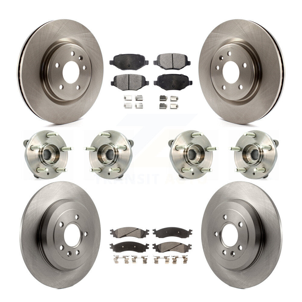 Hub Bearing Brake Rotor Pads Front Rear Kit (10Pc) For 2010-2012 Ford Taurus SHO