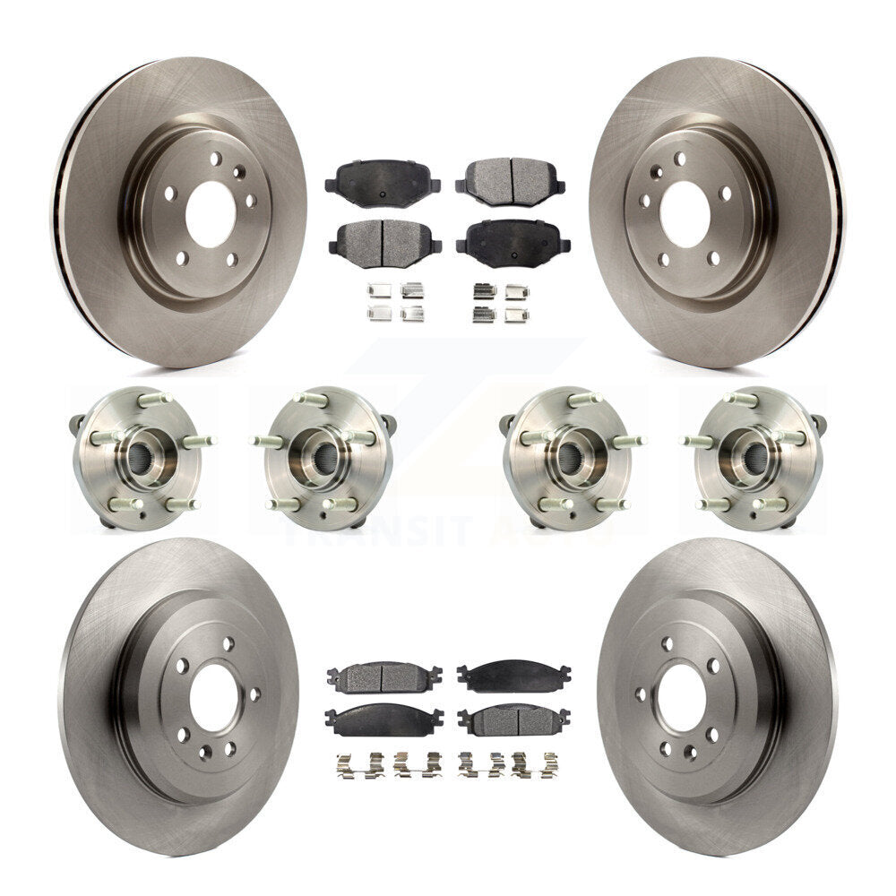 Hub Bearing Disc Brake Rotor Pad Front Rear Kit (10Pc) For 2009-2010 Lincoln MKS