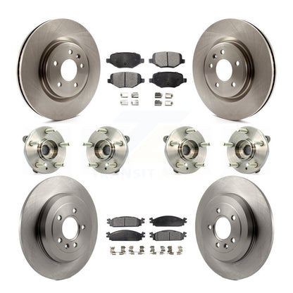 Hub Bearing Disc Brake Rotor Pad Front Rear Kit (10Pc) For 2009-2010 Lincoln MKS