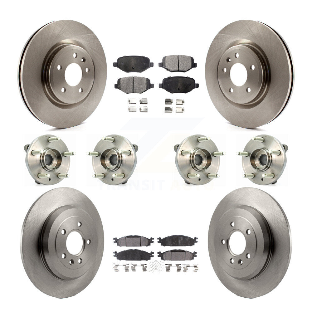 Hub Bearing Brake Rotor & Pad Front Rear Kit (10Pc) For Ford Flex Taurus Lincoln