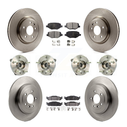 Hub Bearing Brake Rotor & Pad Front Rear Kit (10Pc) For Ford Flex Taurus Lincoln
