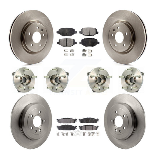 Hub Bearing Brake Rotor & Pad Front Rear Kit (10Pc) For Ford Flex Taurus Lincoln