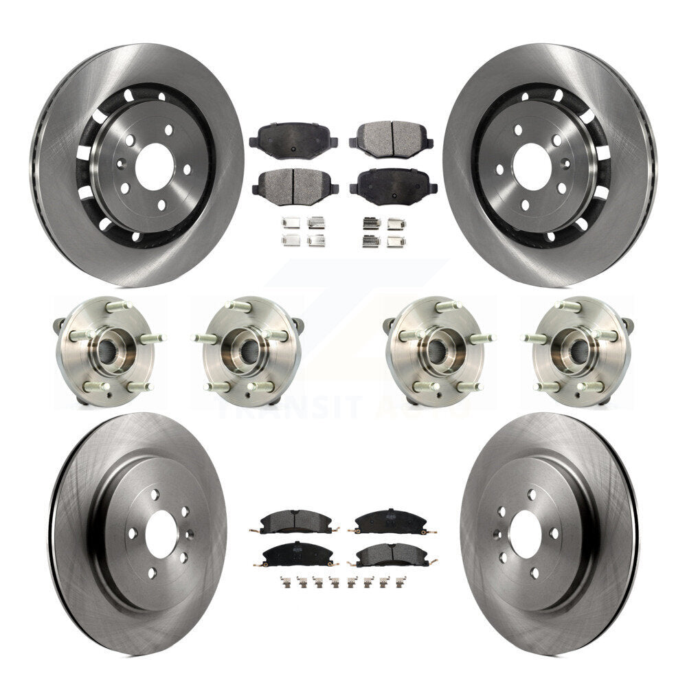 Hub Bearing Brake Rotor & Pad Front Rear Kit (10Pc) For Ford Flex Lincoln Taurus