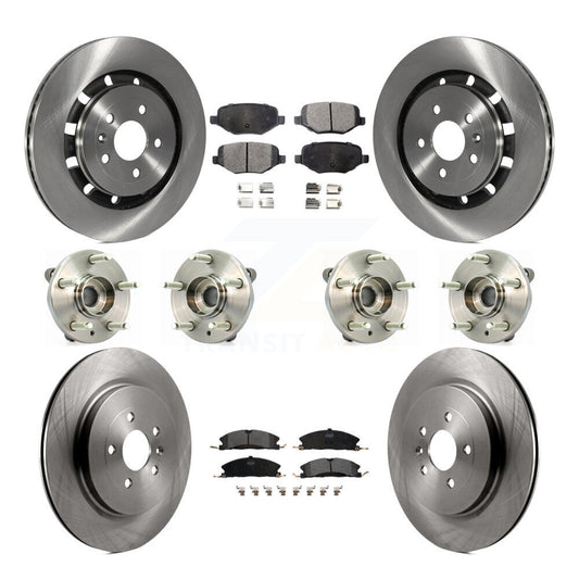 Hub Bearing Brake Rotor & Pad Front Rear Kit (10Pc) For Ford Flex Lincoln Taurus