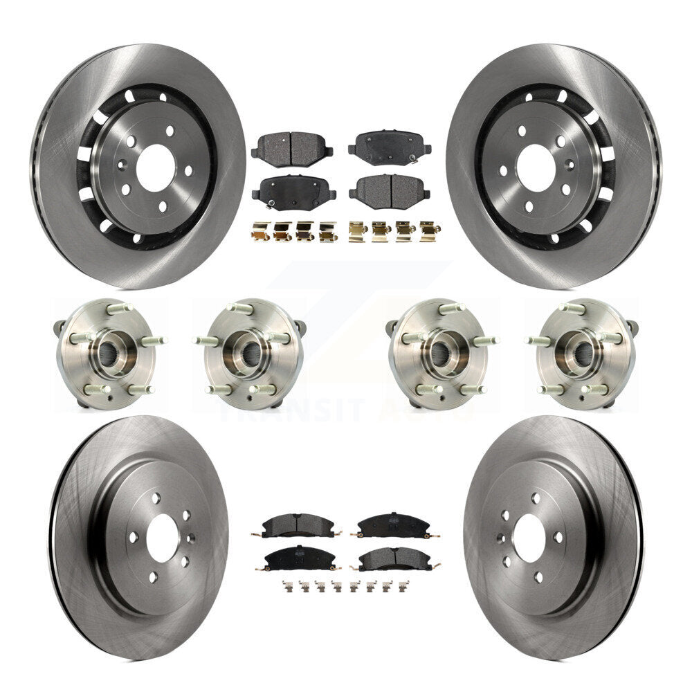 Hub Bearing Brake Rotor & Pad Front Rear Kit (10Pc) For Ford Flex Taurus Lincoln