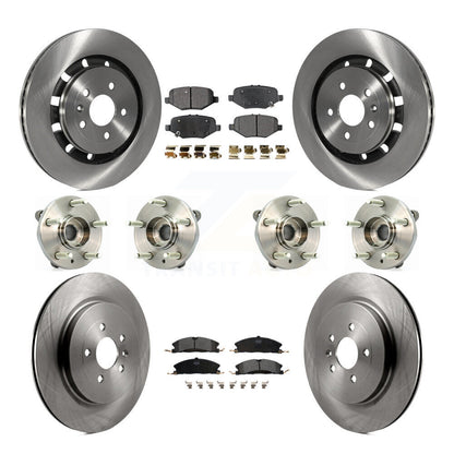 Hub Bearing Brake Rotor & Pad Front Rear Kit (10Pc) For Ford Flex Taurus Lincoln