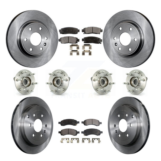 Hub Bearing Brake Rotor & Pad Front Rear Kit (10Pc) For GMC Acadia Buick Enclave