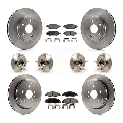 Hub Bearings Disc Brake Rotors And Pads Front Rear Kit (10Pc) For Cadillac CTS