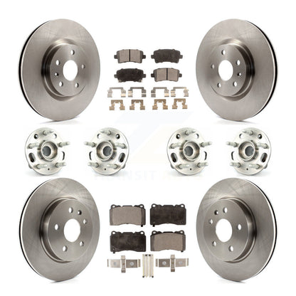 Hub Bearings Disc Brake Rotors And Pads Front Rear Kit (10Pc) For Cadillac XTS