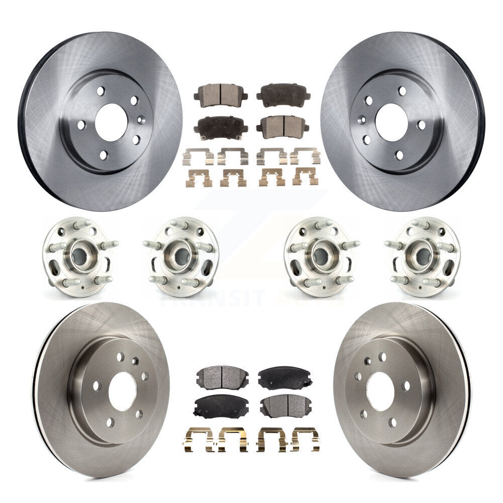 Hub Bearing Brake Rotor & Pads Front Rear Kit (10Pc) For Chevrolet Malibu Impala