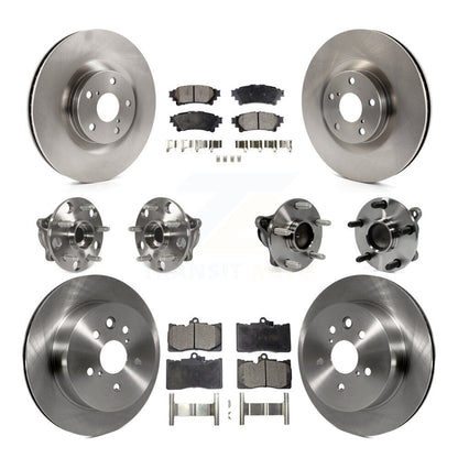 Hub Bearing Brake Rotor & Pads Front Rear Kit (10Pc) For Lexus IS350 C F Sport