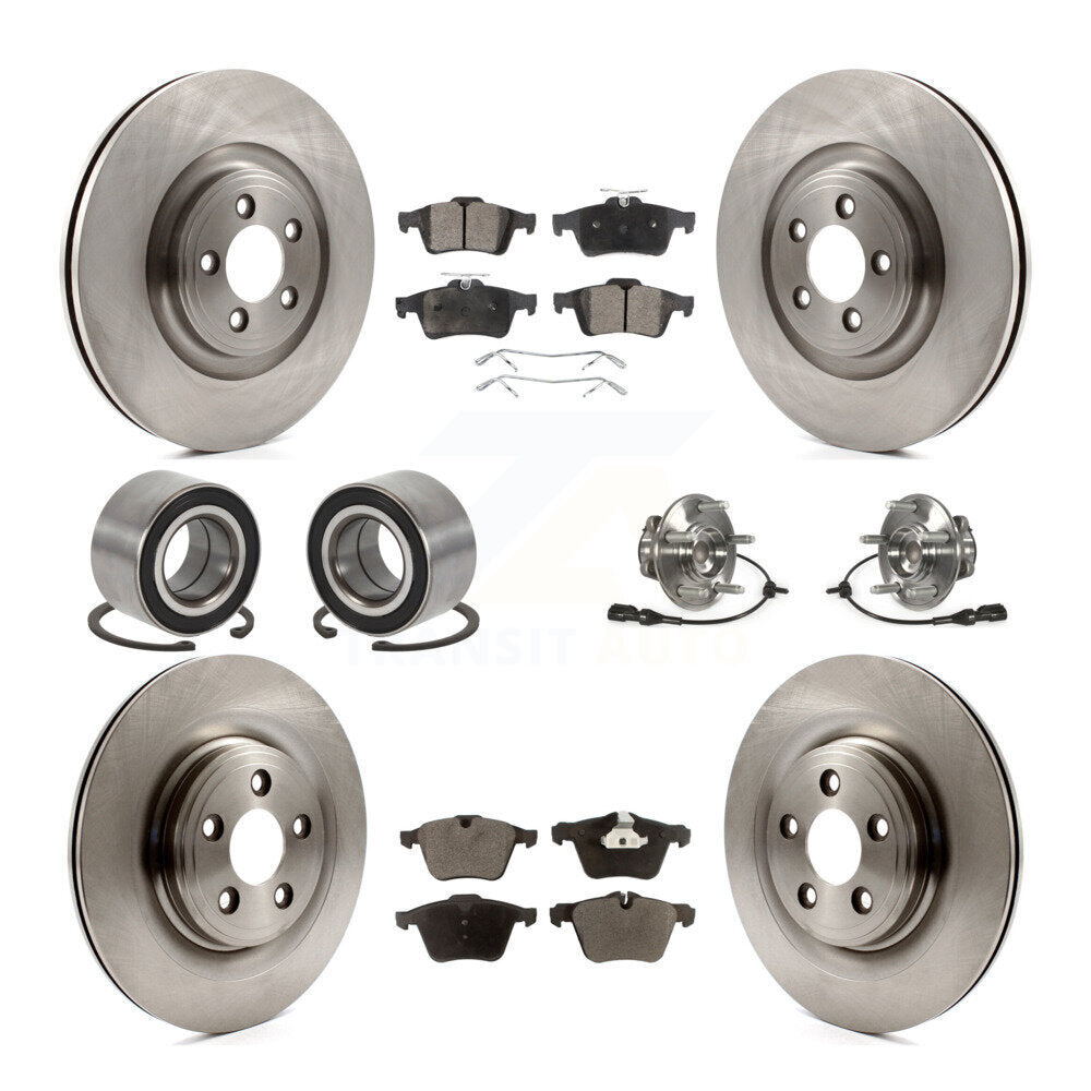 Hub Bearing Disc Brake Rotor Pads Shoe Front Rear Kit (10Pc) For Jaguar XF XJ XK
