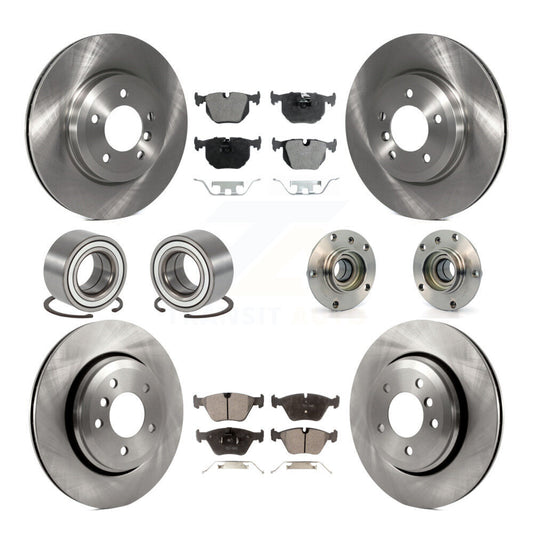 Hub Bearing Disc Brake Rotor & Pad Shoe Front Rear Kit (10Pc) For BMW 330Ci 330i