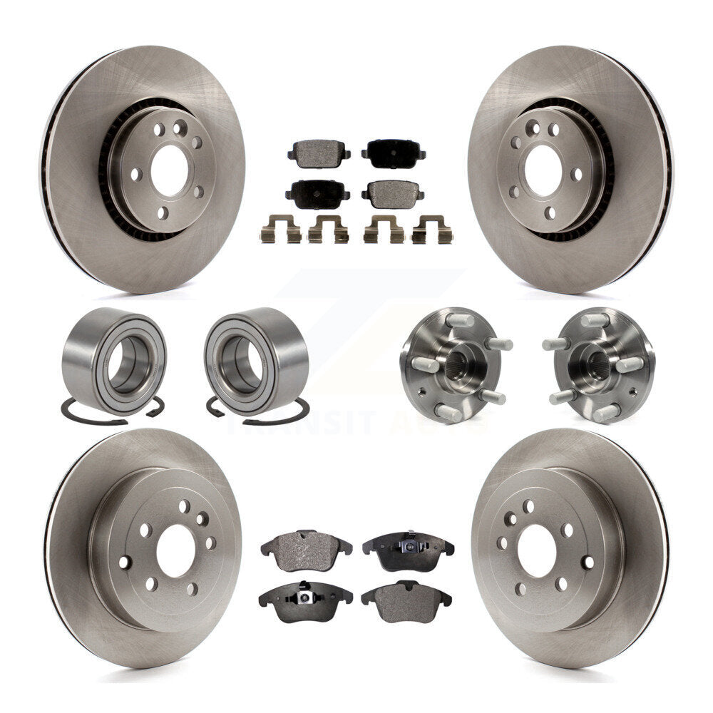 Hub Bearing Brake Rotor Pads Shoe Front Rear Kit (10Pc) For 08-11 Land Rover LR2
