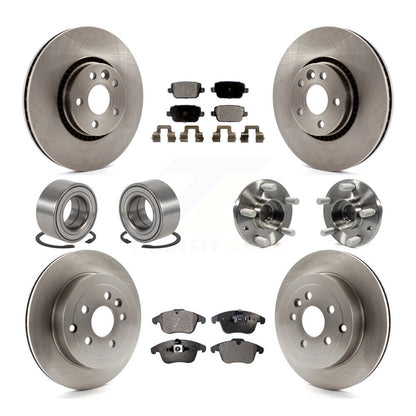 Hub Bearing Brake Rotor Pads Shoe Front Rear Kit (10Pc) For 08-11 Land Rover LR2