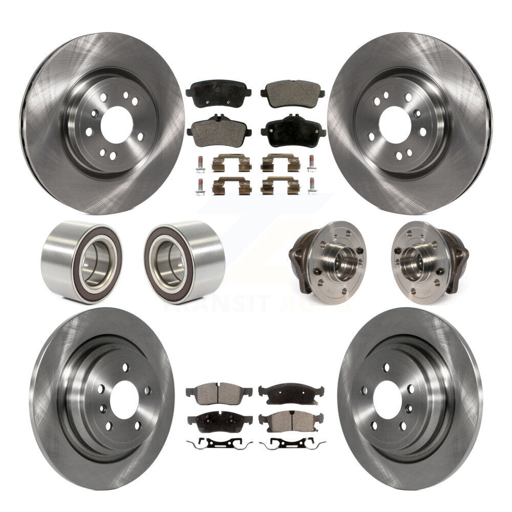 Hub Bearing Brake Rotor & Pad Shoe Front Rear Kit (10Pc) For Mercedes-Benz ML350