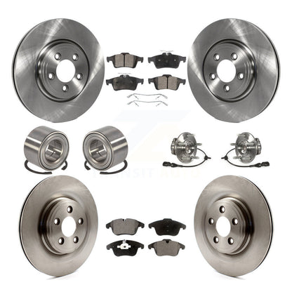 Hub Bearing Brake Rotor And Pad Shoe Front Rear Kit (10Pc) For Jaguar S-Type XJ8
