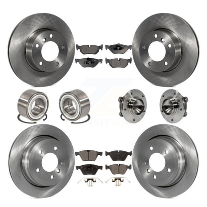Hub Bearing Brake Rotor & Pad Shoe Front Rear Kit (10Pc) For 2007 BMW 328i Wagon