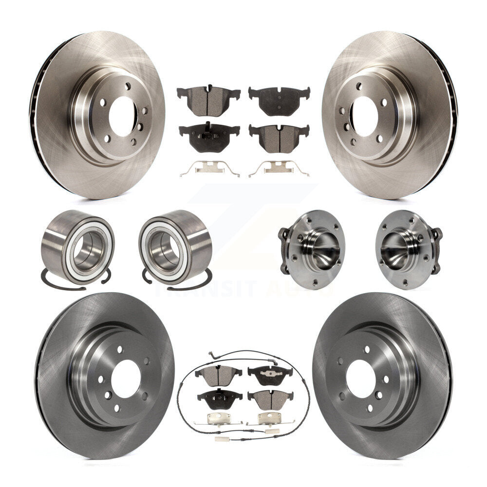 Hub Bearing Brake Rotor & Pad Shoe Front Rear Kit (10Pc) For BMW 335i 335is 335d