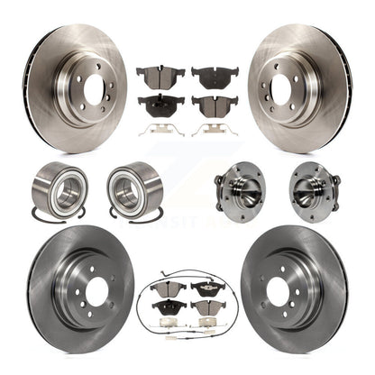 Hub Bearing Brake Rotor & Pad Shoe Front Rear Kit (10Pc) For BMW 335i 335is 335d
